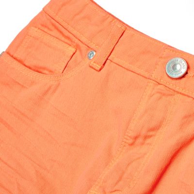 Boys orange denim skinny shorts